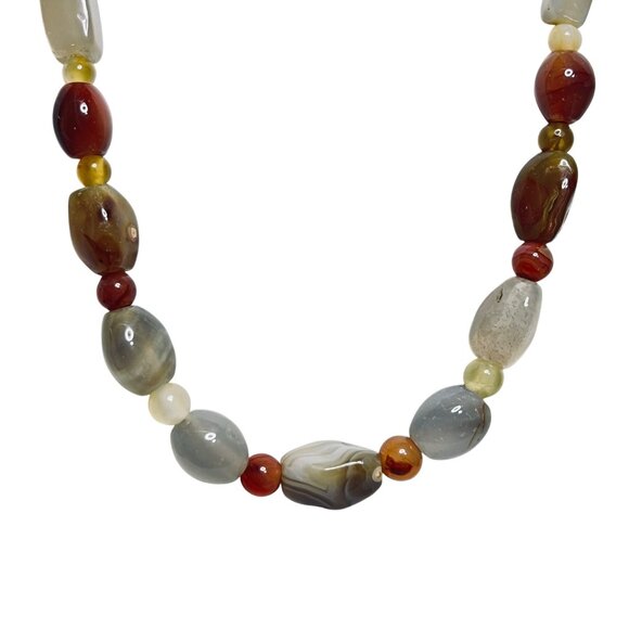 Single Strand Semi Precious Gemstone Necklace With Multicolored Beads (5878) - Picture 3 of 7